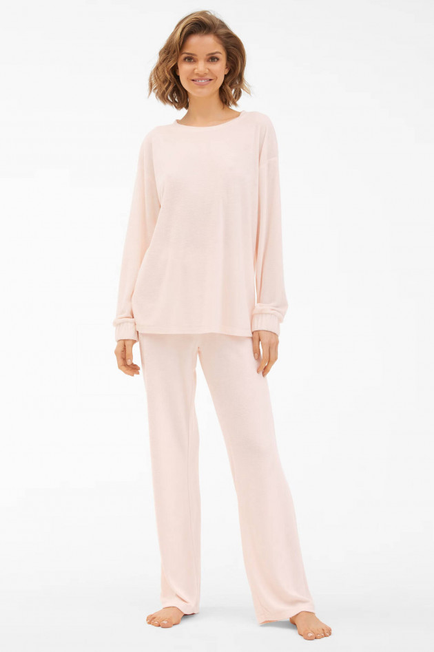 Juvia Terry Fleece Nightwear Hose in Puderrosa