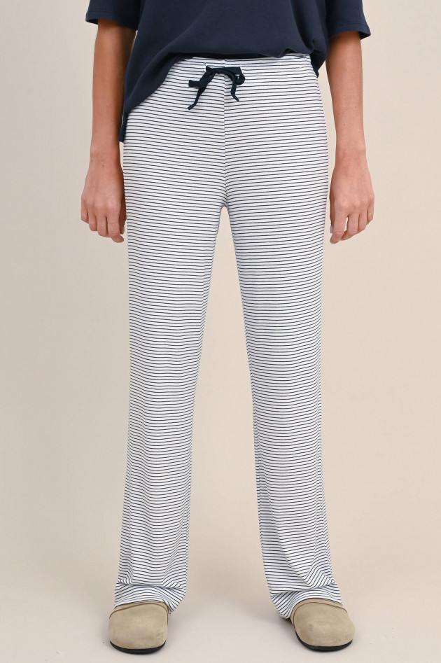 Juvia Modal-Jersey Hose in Weiß/Navy gestreift