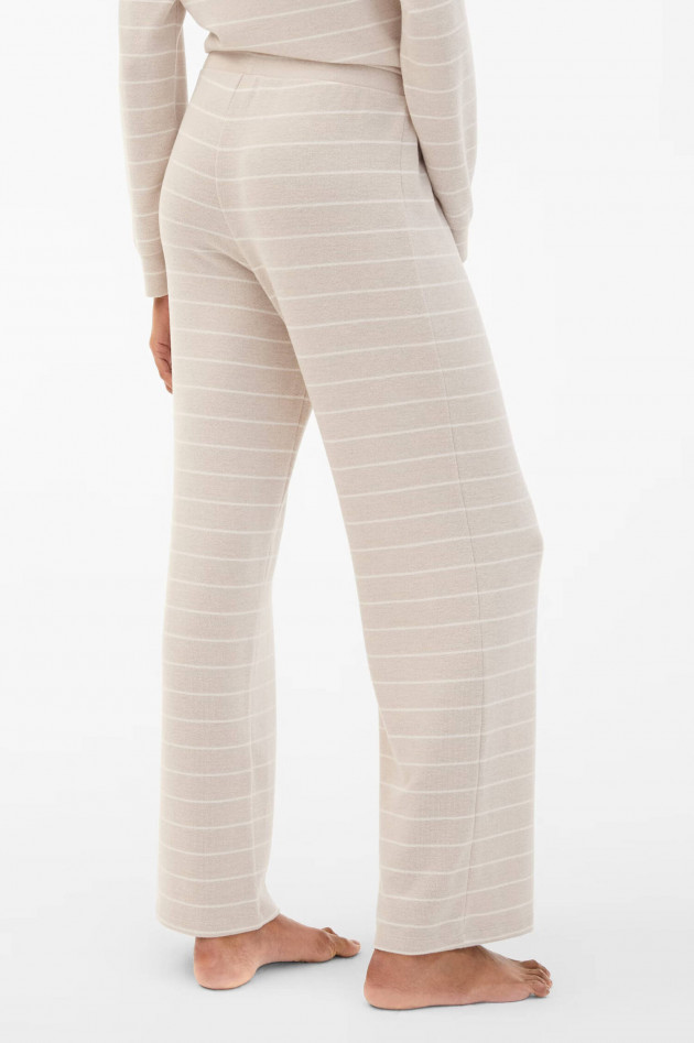 Juvia Nightwear Hose aus Viskose-Jersey in Beige/Weiß