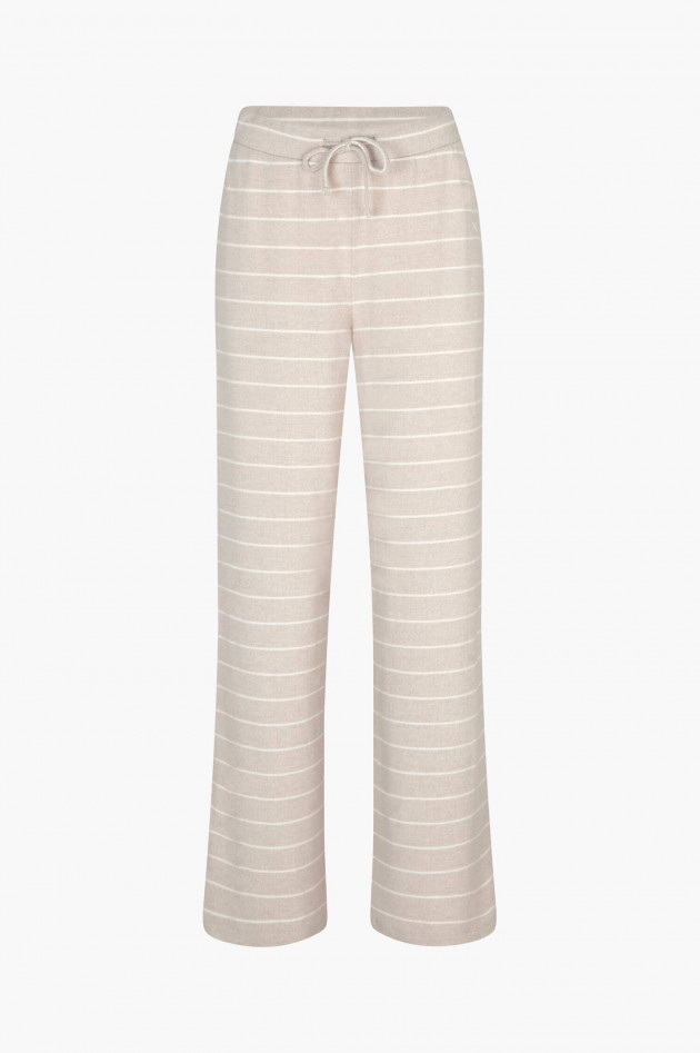 Juvia Nightwear Hose aus Viskose-Jersey in Beige/Weiß