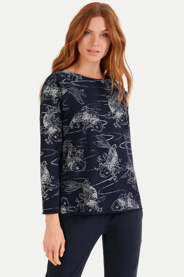 Juvia Sweatshirt mit Allover-Print in Navy