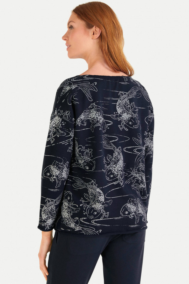 Juvia Sweatshirt mit Allover-Print in Navy