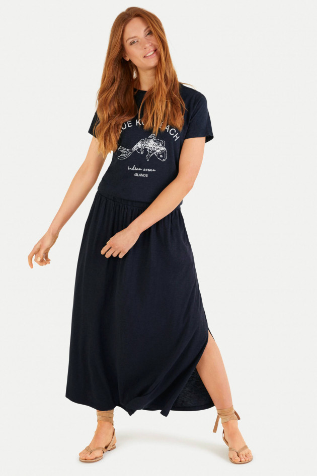 Juvia Maxi-Rock aus Baumwoll-Viskose-Mix in Navy