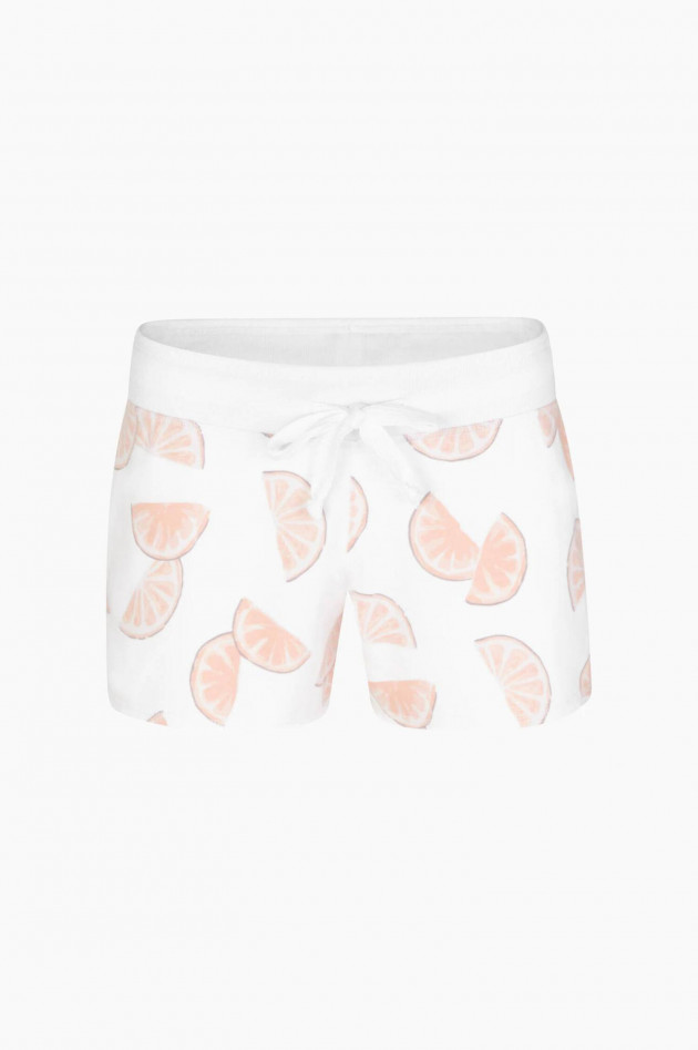 Juvia Shorts mit Orangen-Print in Weiß