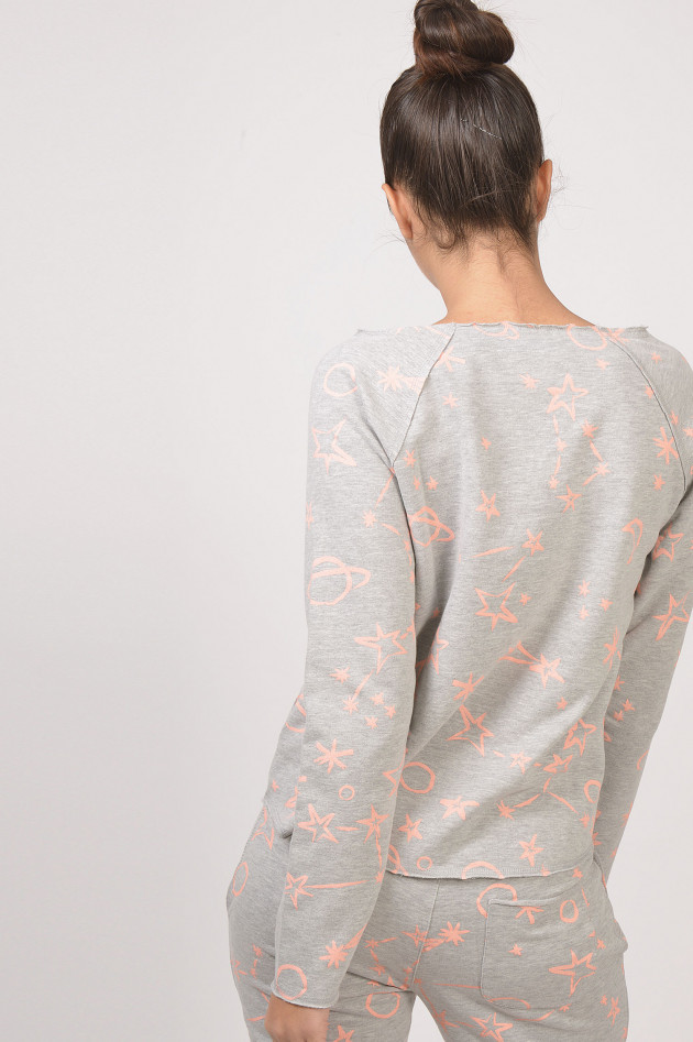 Juvia Sweatshirt mit Planeten - Print in Grau/Lachs