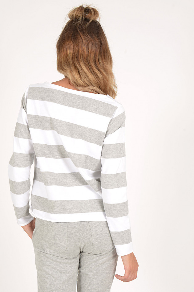 Juvia Sweater in Grau/Weiß gestreift