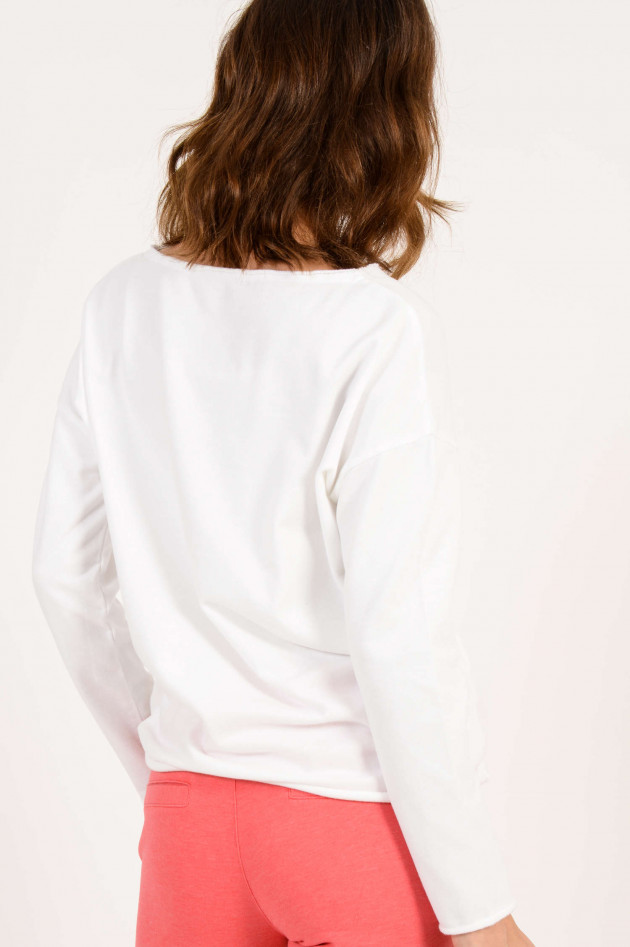 Juvia Sweater mit Palme in Weiß/Berry