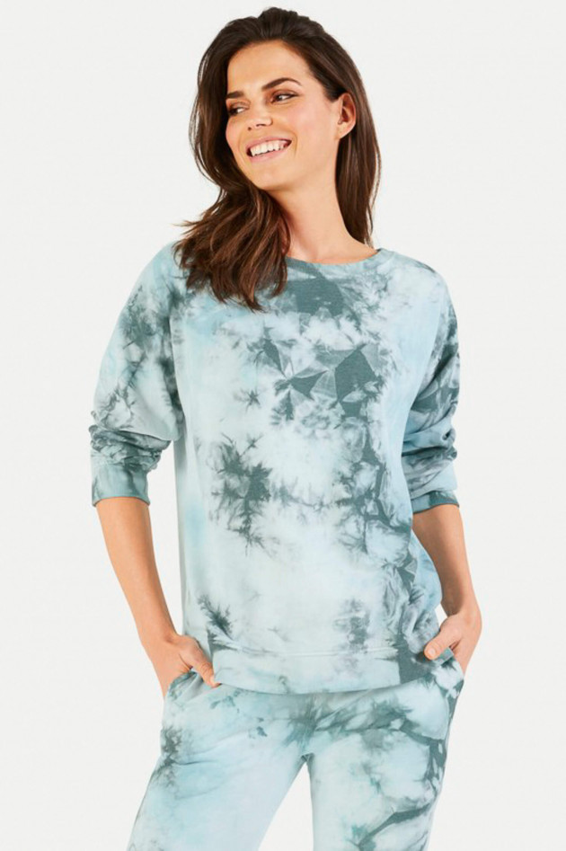 Juvia Sweatshirt in Batik-Optik in Türkis