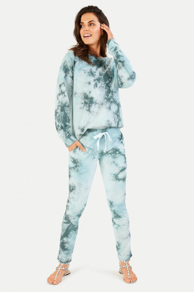 Juvia Sweatshirt in Batik-Optik in Türkis