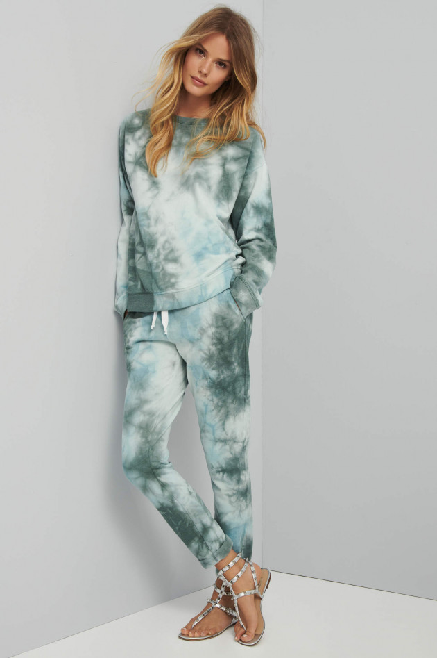 Juvia Sweatshirt in Batik-Optik in Türkis