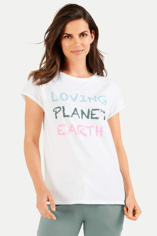 Juvia T-Shirt LOVING PLANET EARTH in Weiß