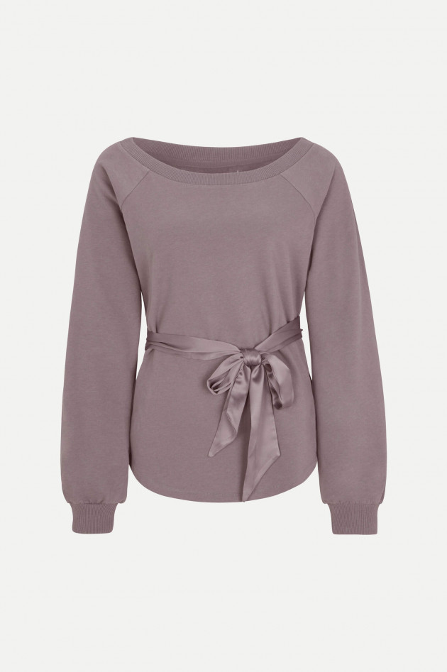 Juvia Sweater mit Satinband in Taupe