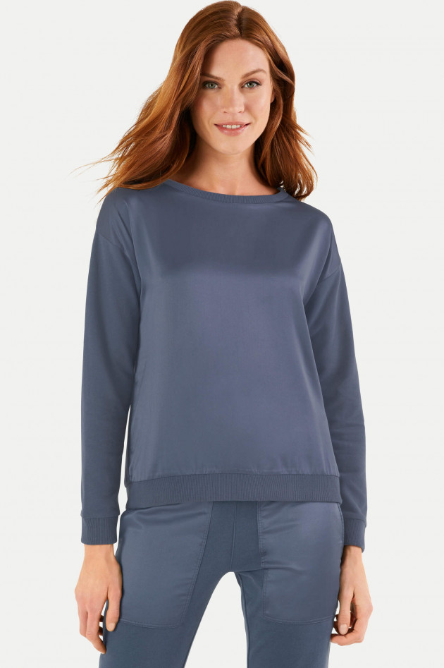 Juvia Sweatshirt mit Satinfront in Dunkelblau