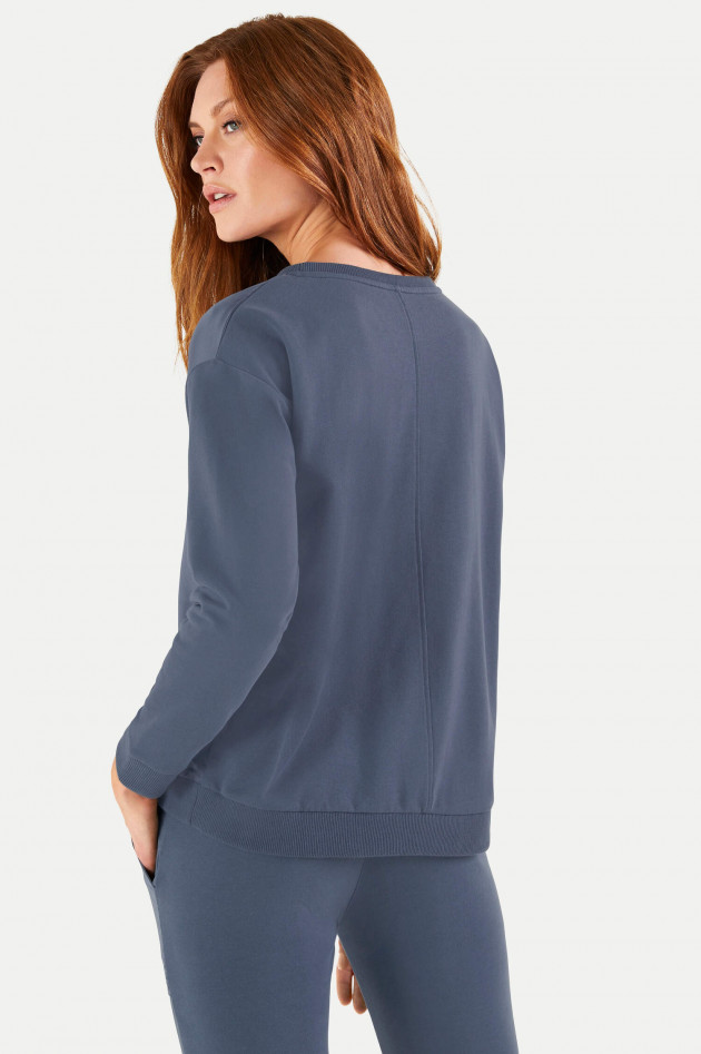 Juvia Sweatshirt mit Satinfront in Dunkelblau