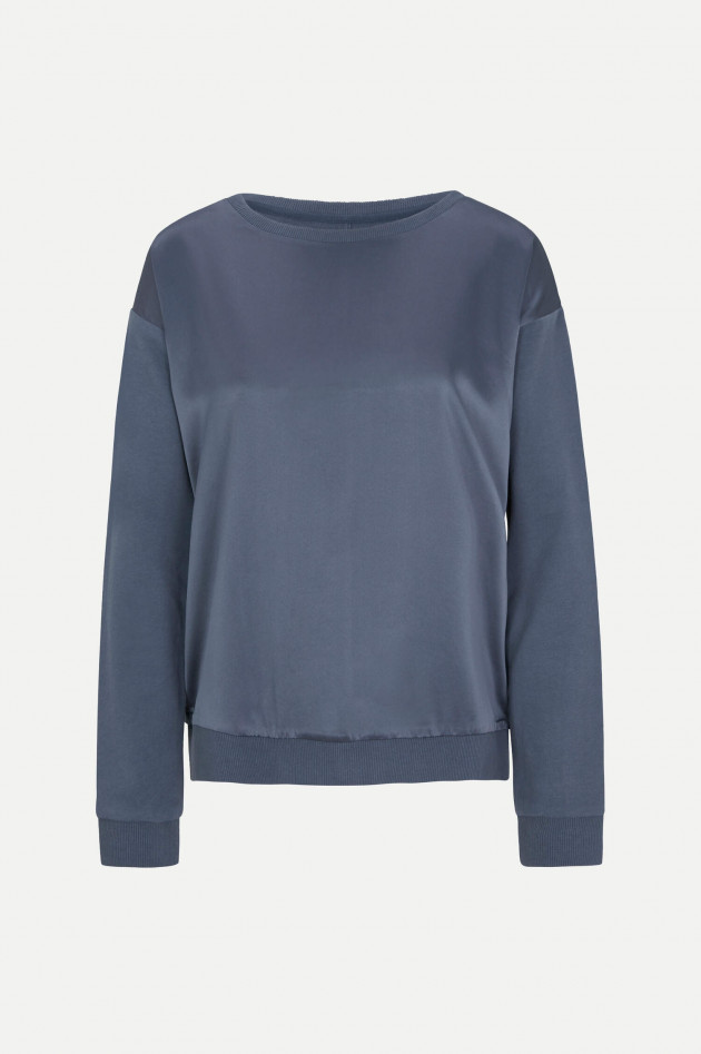 Juvia Sweatshirt mit Satinfront in Dunkelblau