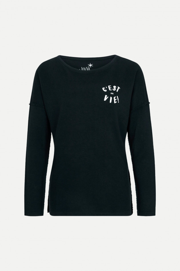 Juvia Sweatshirt C'EST MA VIE in Schwarz