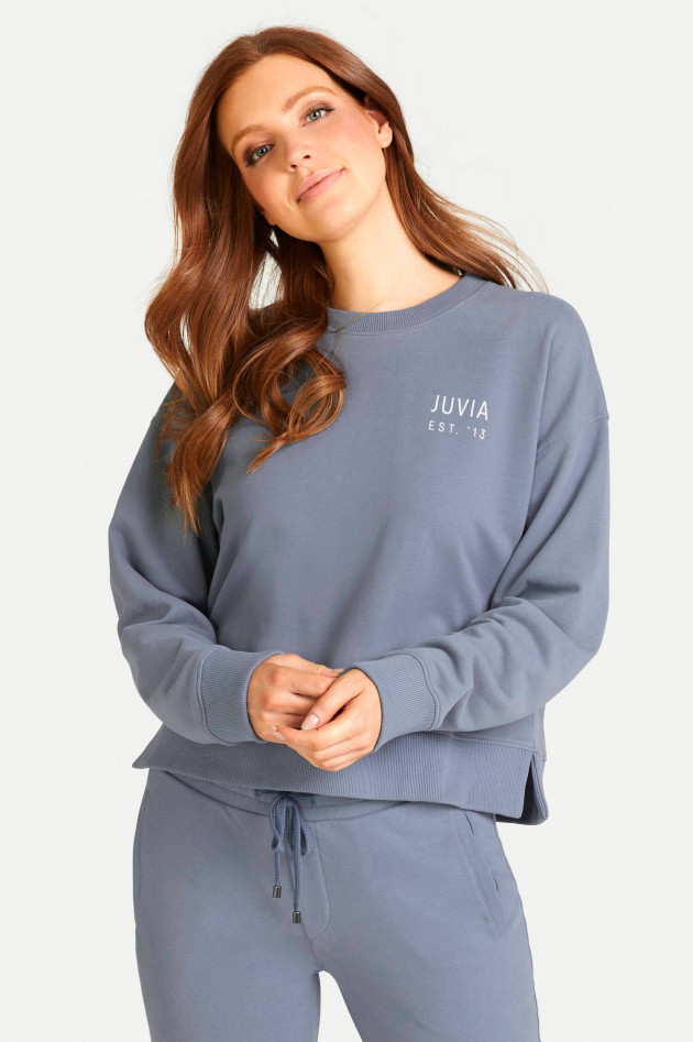 Juvia Leicht verkürzter Sweater in Blaugrau