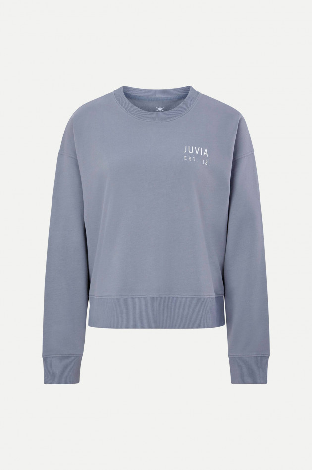 Juvia Leicht verkürzter Sweater in Blaugrau