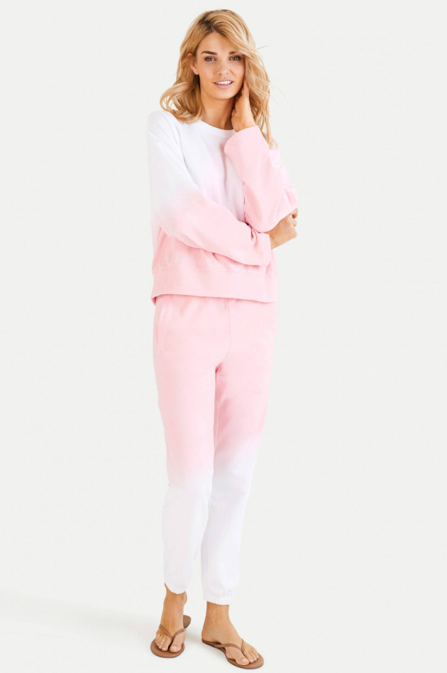 Juvia Oversized Dip-Dye Sweater in Weiß/Rosa