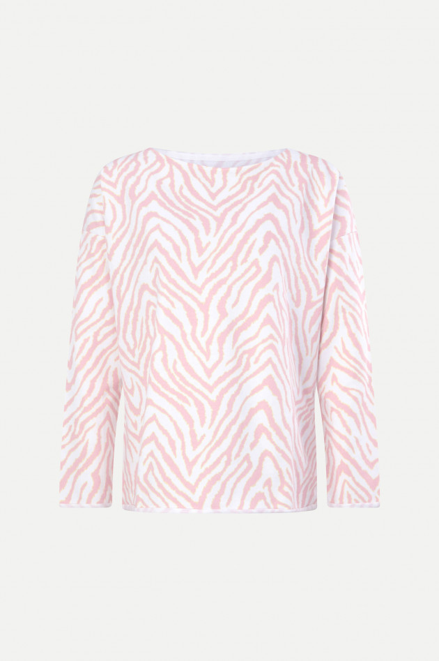 Juvia Oversized Zebra-Sweater in Weiß/Rosa