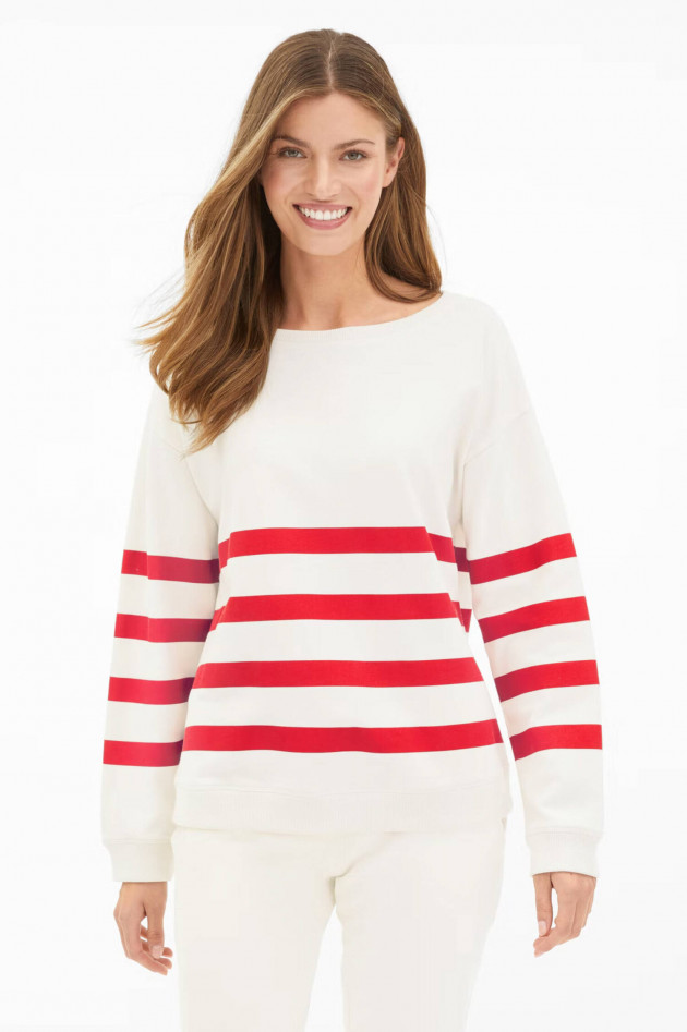 Juvia Sweater im Streifen-Design in Creme/Rot