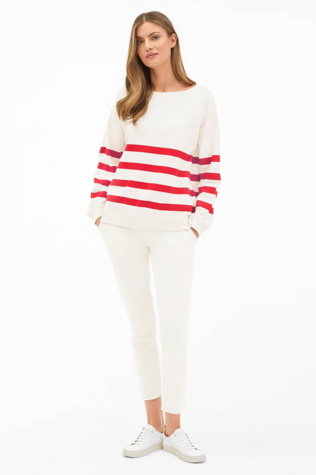 Juvia Sweater im Streifen-Design in Creme/Rot