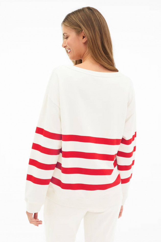 Juvia Sweater im Streifen-Design in Creme/Rot