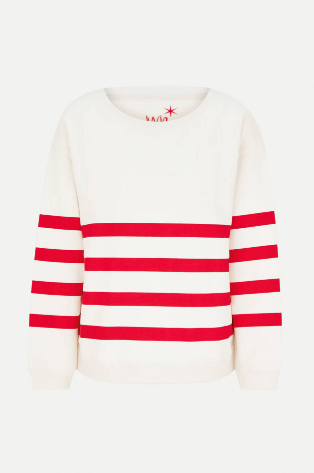 Juvia Sweater im Streifen-Design in Creme/Rot