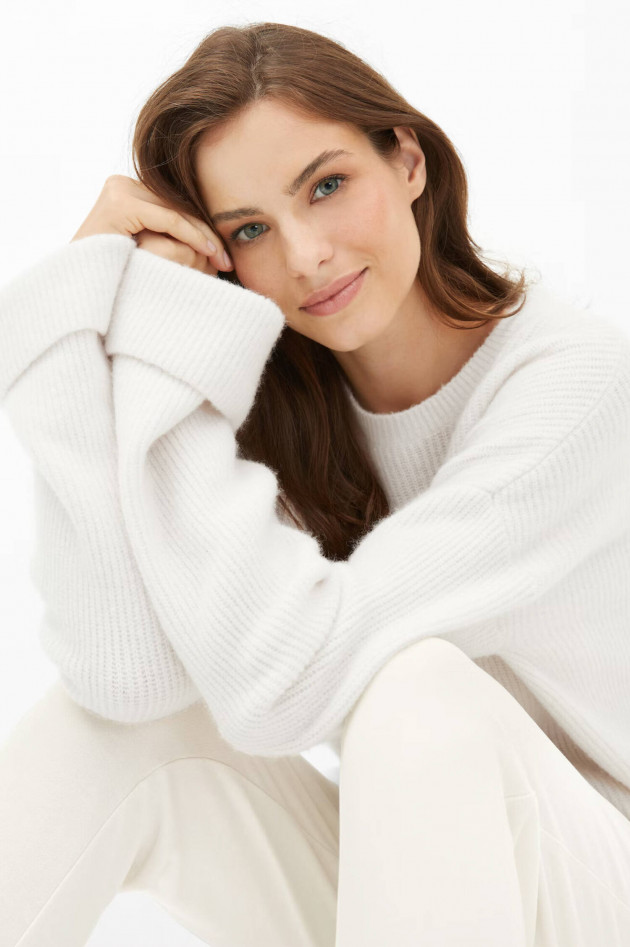 Juvia Oversized Strickpullover aus Wollmix in Offwhite