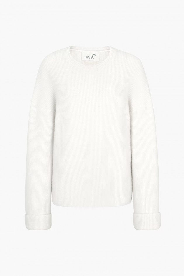 Juvia Oversized Strickpullover aus Wollmix in Offwhite