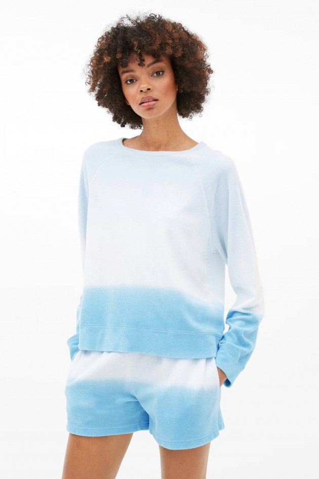 Juvia Dip-Dye Frottee Sweater ANNETTE in Blau/Weiß