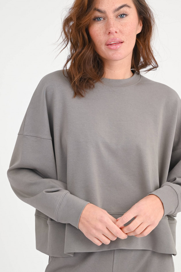 Juvia Cropped Oversize Sweatshirt  in Moon Rock