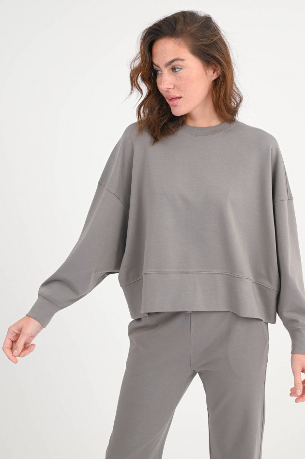 Juvia Cropped Oversize Sweatshirt  in Moon Rock