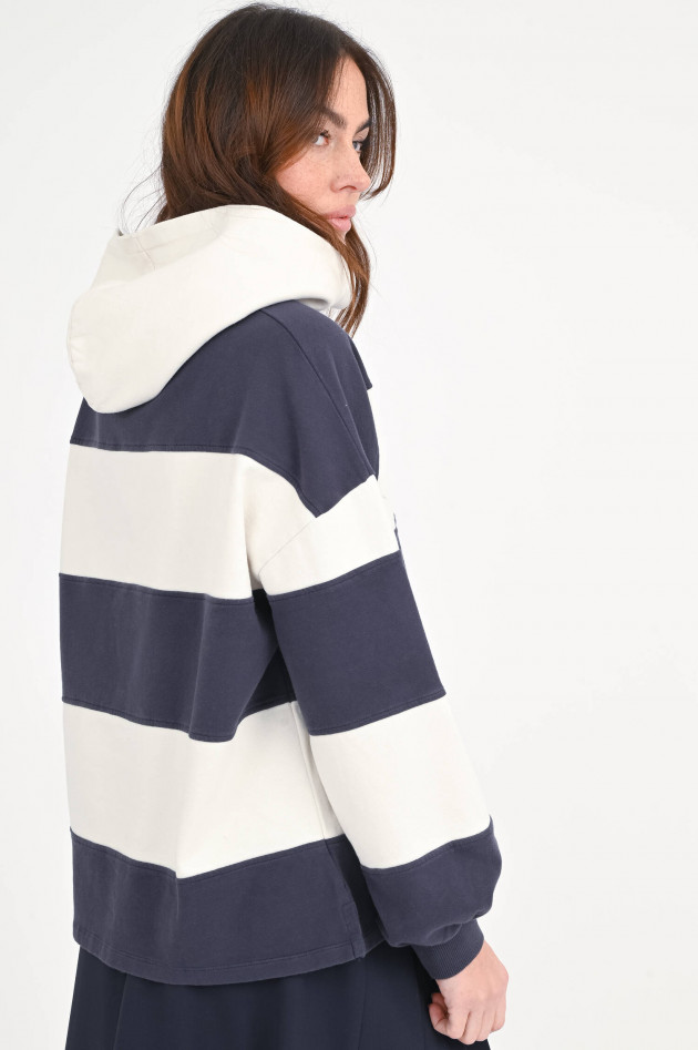 Juvia Gestreifter Hoddy in Navy/Creme