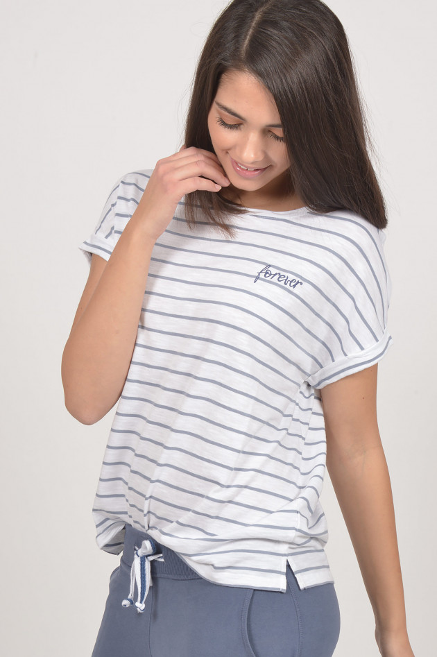 Juvia T - Shirt in Blau/Weiß gestreift