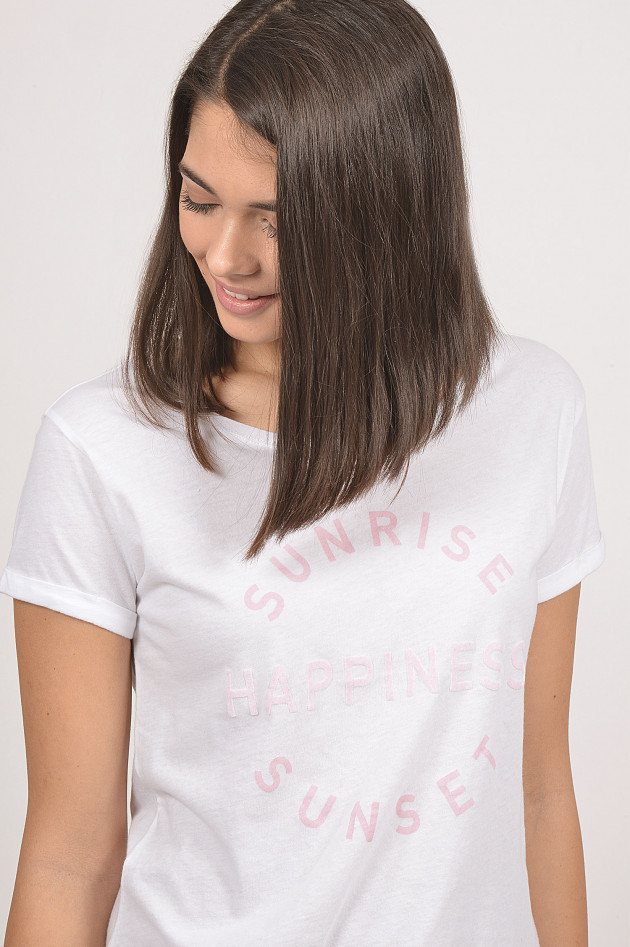 Juvia T-Shirt HAPPIGES in Weiß/Pink