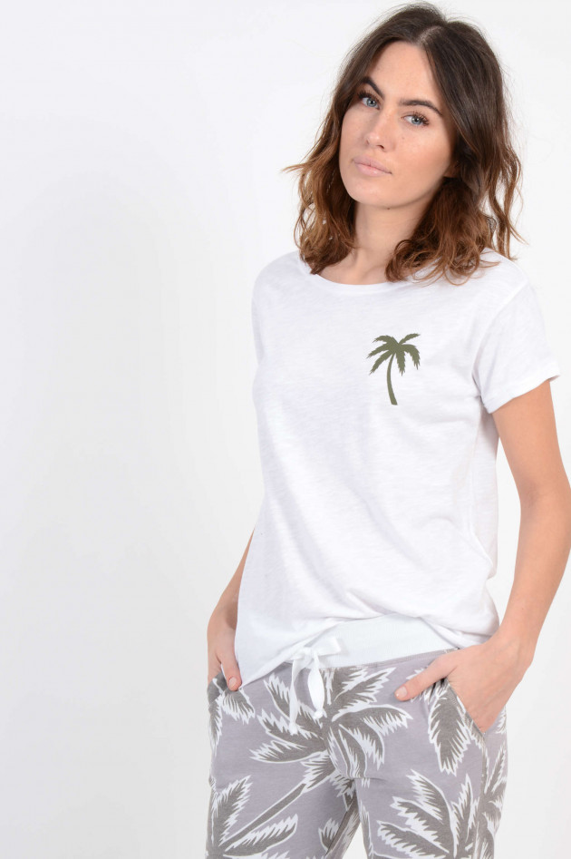 Juvia T-Shirt mit Palme in Weiß