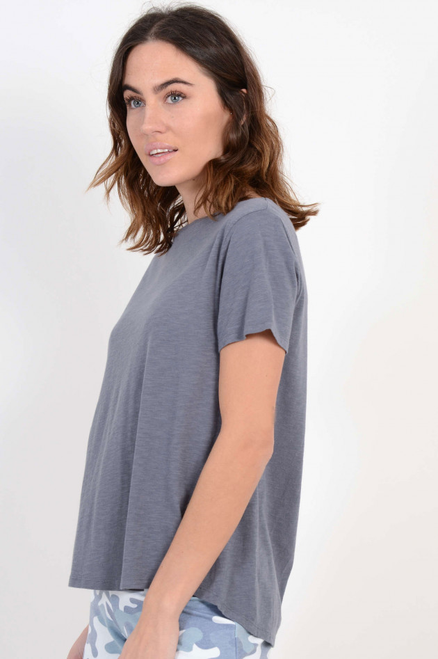 Juvia T-Shirt mit Kellerfalte in Grau/Blau meliert