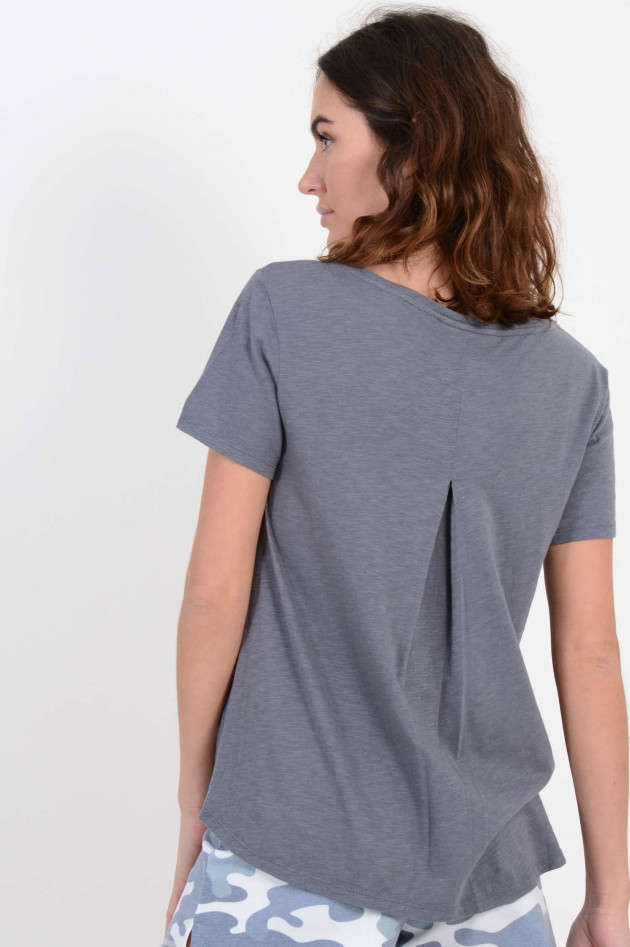 Juvia T-Shirt mit Kellerfalte in Grau/Blau meliert