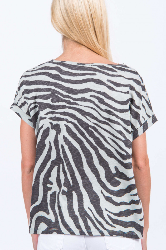 Juvia T-Shirt mit Zebraprint in Mint/Anthrazit