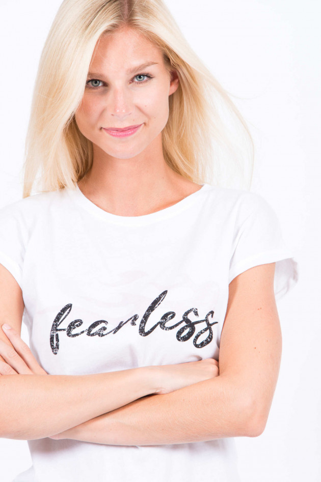 Juvia Baumwoll-Shirt FEARLESS in Weiß