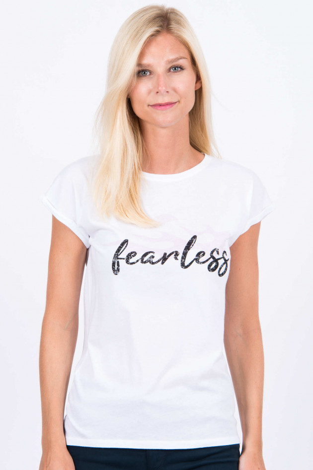 Juvia Baumwoll-Shirt FEARLESS in Weiß