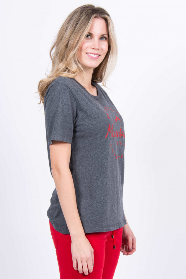 Juvia Baumwollshirt mit Aufdruck in Grau/Rot