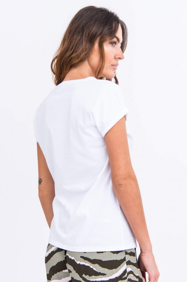 Juvia Baumwoll-Shirt mit Schriftzug in Weiß