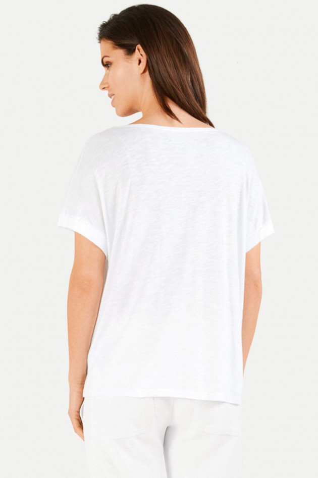 Juvia T-Shirt ONLY GOOD VIBES in Weiß/Pink