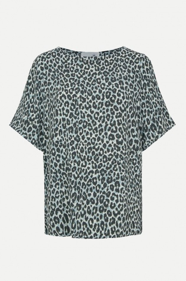 Juvia Viskose Shirt mit Leopard-Print in Türkis