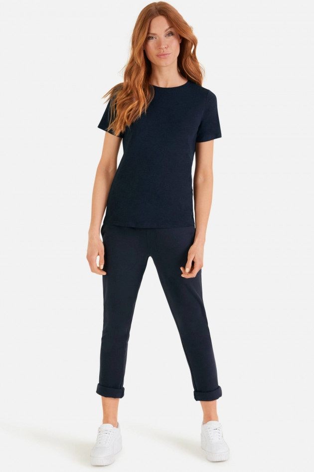 Juvia T-Shirt aus Baumwoll-Viskose-Mix in Navy