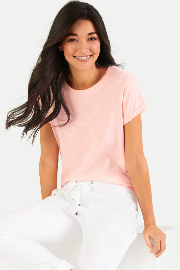 Juvia T-Shirt aus Baumwoll-Viskose-Mix in Rosa