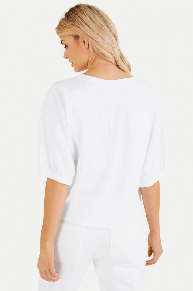 Juvia Kurzarm Shirt mit Gummizug in Weiß