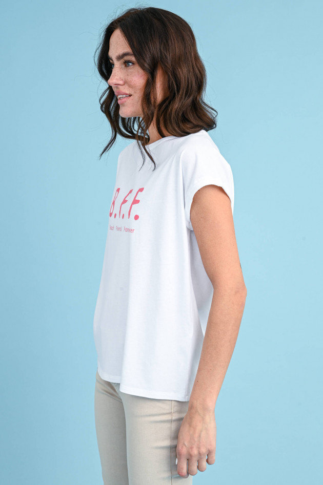 Juvia Boxy-Fit Shirt mit B.F.F.-Print in Weiß